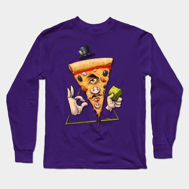 Illuminati Pizza Long Sleeve T-Shirt by Hulkey